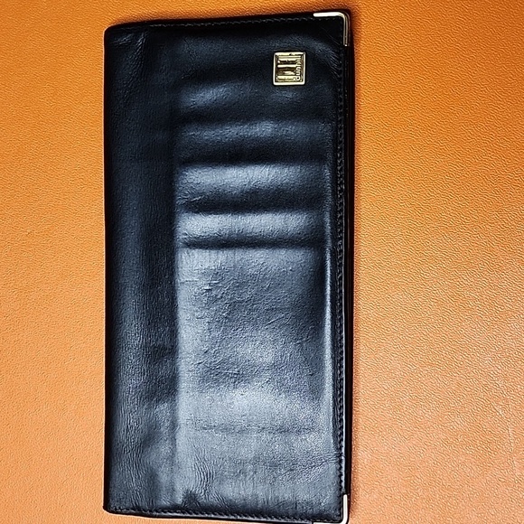 Alfred Men's Bifold Long Bill Wallet Black Leather 7inc x 3.5 Inch - Picture 1 of 10